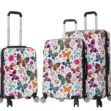Hard Shell Printed Dual 4 Wheel Luggage Suitcase