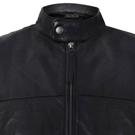 Mens Retro Leather Biker Jacket-Amsterdam