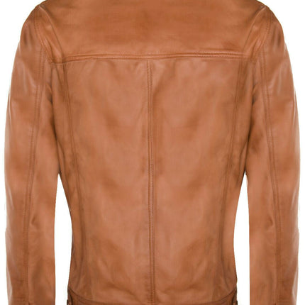 Men’s Retro Leather Trucker Jacket-Constantine