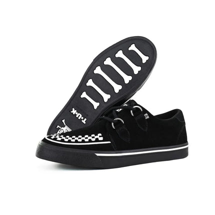 TUK Pointed Creeper Sneaker Black White Suede Platform Shoes - A9182