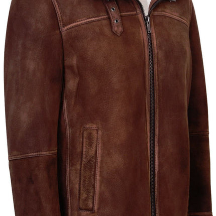 Mens Sheepskin Leather Harrington Bomber Jacket-Luanda