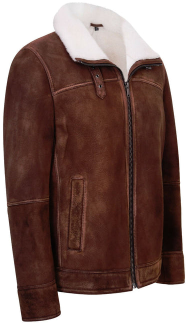 Mens Sheepskin Leather Harrington Bomber Jacket-Luanda