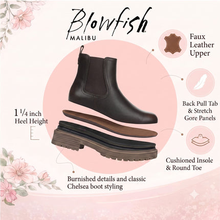 Blowfish Malibu Women's Brown Faux Leather Chelsea Boots - Alfie