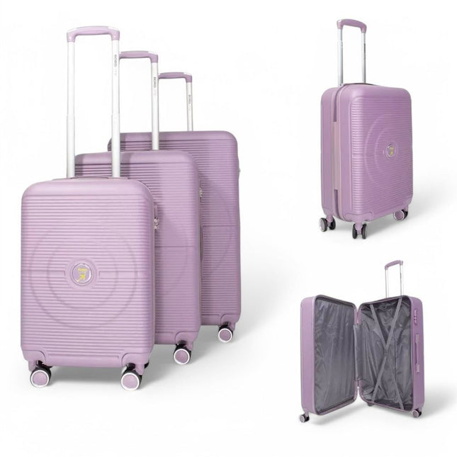 Robust ABS Hard Shell 8 Wheels Luggage Travel Holiday Cabin Suitcase Set