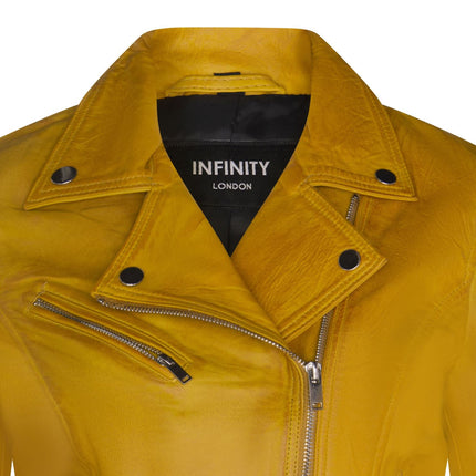 Womens Leather Classic Biker Brando Jacket-Baku