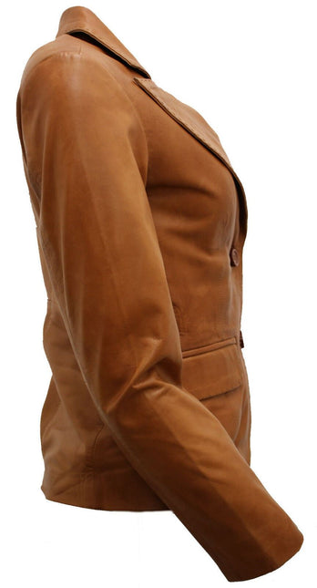 Womens Leather Blazer Jacket-Seregno