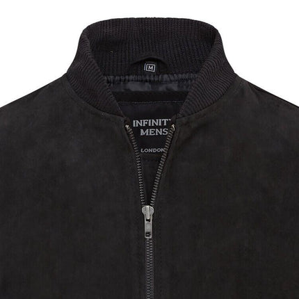 Mens Soft Goat Suede MA-1 Varsity Bomber Jacket  - Dalian