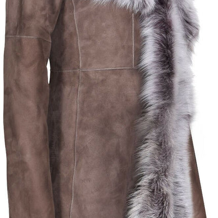 Womens Toscana Sheepskin Suede Trench Coat-Tbilisi