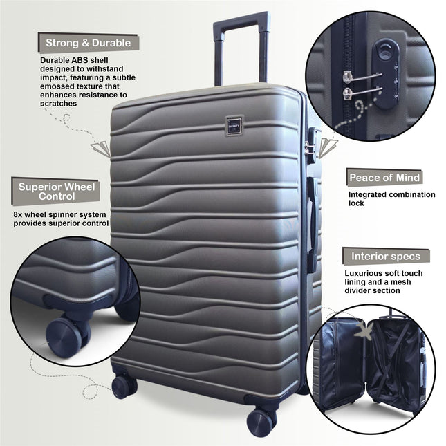 Hard Shell Cabin  56 x 36 x 23 cm Luggage Suitcase Suitable for Easyjet, Ryanair