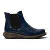 Fly London Womens Navy Chelsea Leather Ankle Boots - SALV195