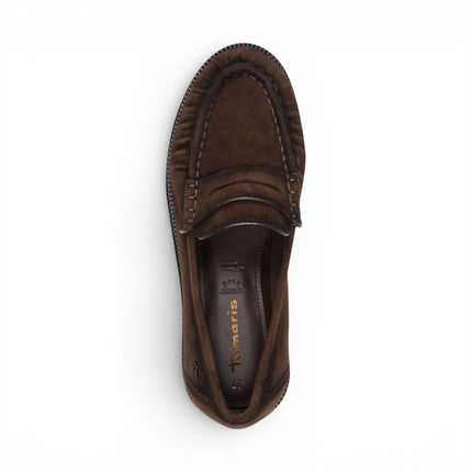 Tamaris Women's Brown Leather Loafer Casual Shoes - 24251-47