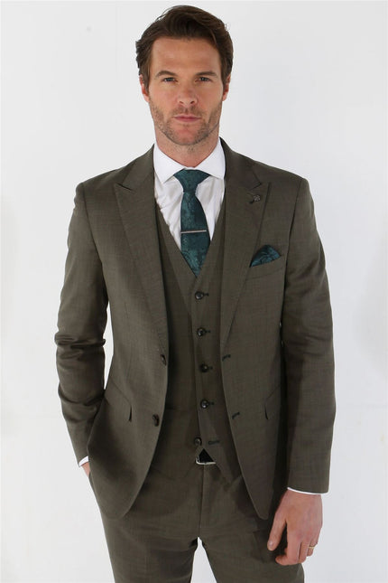 Men's 3 Piece Sage Summer Wedding Tailored Fit Suit
