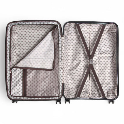 Strong Expandable Hard Shell Dual 4 Wheel Suitcase Set Print Luggage Cabin Travel Bag