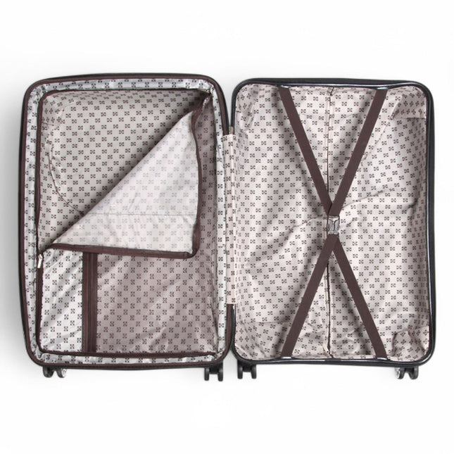 Strong Expandable Hard Shell Dual 4 Wheel Suitcase Set Print Luggage Cabin Travel Bag