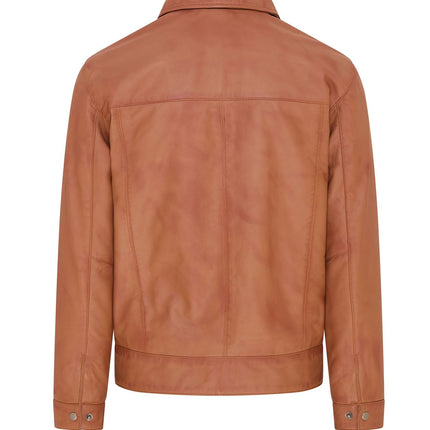 Mens Retro 100% Nappa Leather Harington Biker Jacket