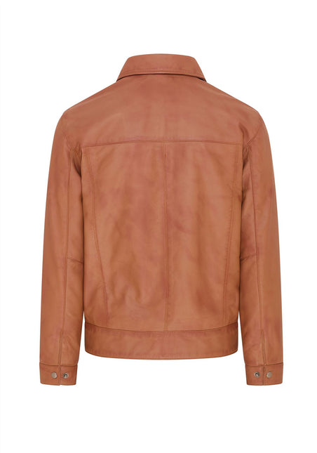 Mens Retro 100% Nappa Leather Harington Biker Jacket