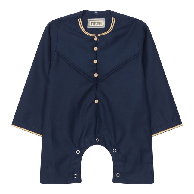 Baby Boys Omani Eid Blue Thobe  Saudi Emirati Jubba Robe Romper