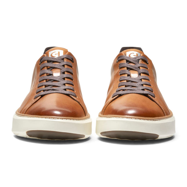 Cole Haan Men's GrandPro Luxe Mile Trainer Tan Leather Sneakers - C34229