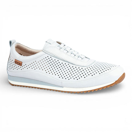 Pikolinos Men's White Leather Elastic Slip-on Sneaker Trainers Shoes - Liverpool