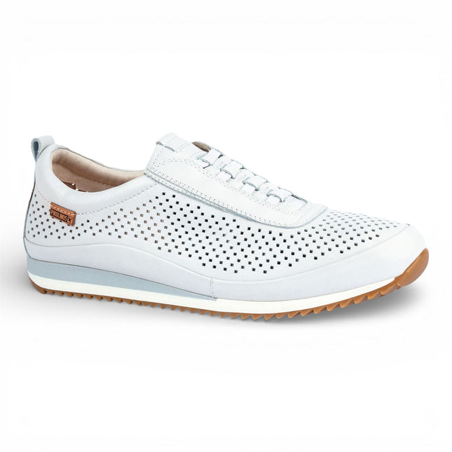 Pikolinos Men's White Leather Elastic Slip-on Sneaker Trainers Shoes - Liverpool