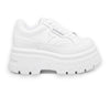 Windsorsmith Womens White Chunky Leather Platform Trainers Sneakers - Swerve