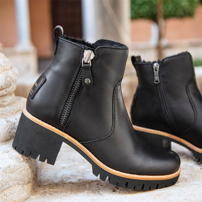 Panama Jacks Women's Black Trav B2 Leather Ankle Boots