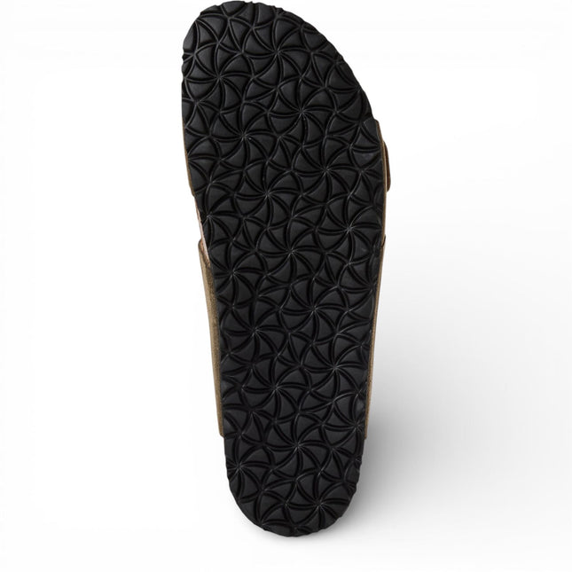 Tamaris Men's Olive Green Leather Slip-On Footbed Slipper Sandals