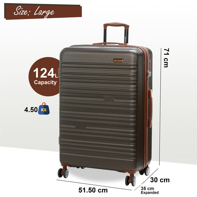 Expandable Hard Shell ABS Suitcase Set 8 Wheel Robust Travel Case Holiday Luggage