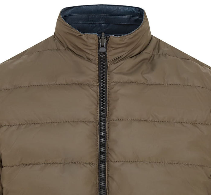 Mens Reversible Hooded Leather Jacket Premium Lambskin Napa