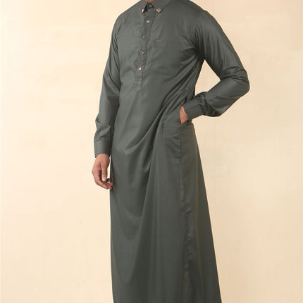 Men's Green Thobe Arab Saudi Emirati Islamic Clothing Jubba Robe