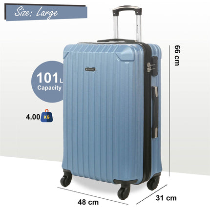 Hard Shell ABS 4 Wheels Luggage Travel Cabin Suitcase Set