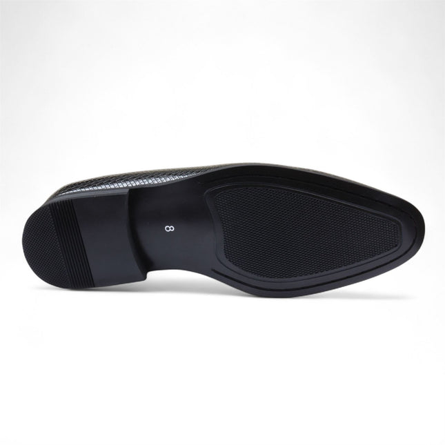 Men’s Black Formal Tassel Loafers Slip-On Leather Shoes