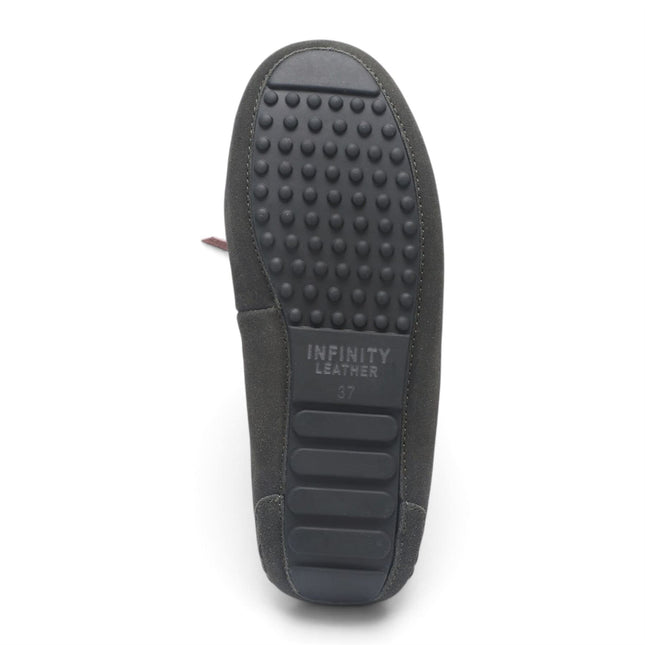 Women's Olive Green Genuine Sheepskin Moccasin Winter Slippers - Aspen