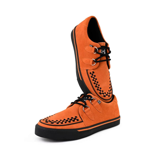 TUK Pointed Creeper Sneaker Orange Cow Suede Platform Shoes - A9182