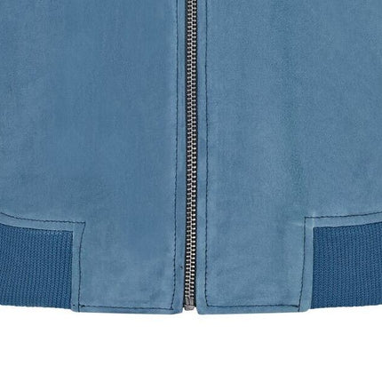 Mens Soft Goat Suede MA-1 Varsity Bomber Jacket  - Dalian