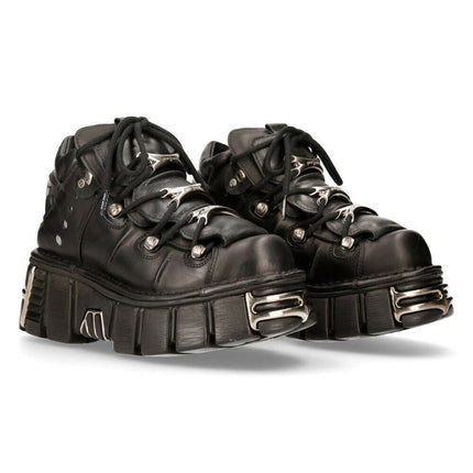 New Rock Black Gothic Ankle Boots - 106-S1