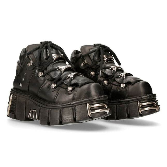 New Rock Black Gothic Ankle Boots - 106-S1