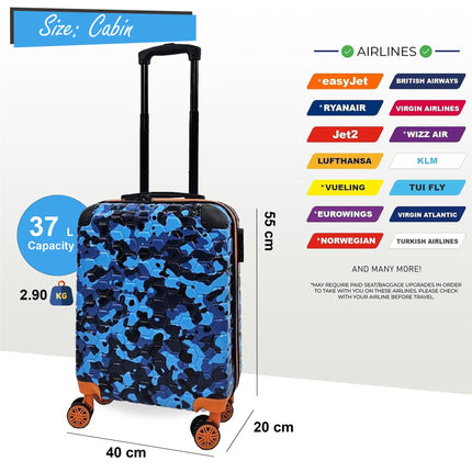 Hardshell Camo Robust ABS Suitcase Set