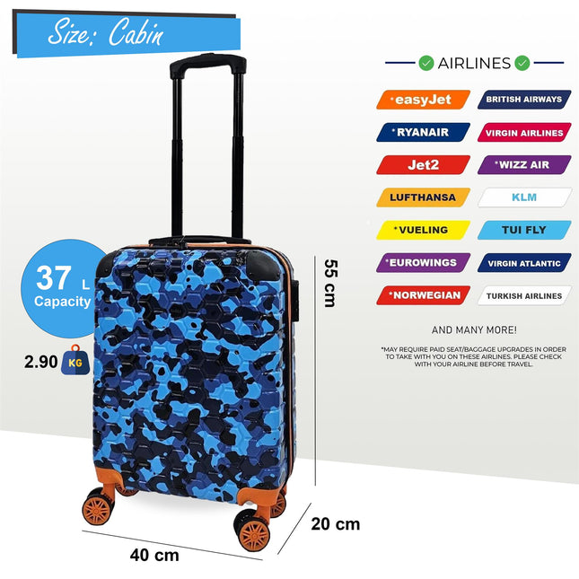 Hardshell Camo Robust ABS Suitcase Set