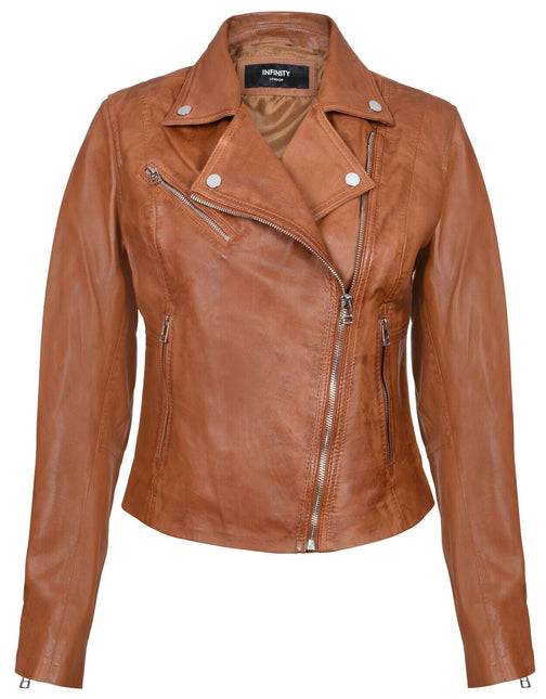 Womens Leather Biker Jacket-Zanzibar