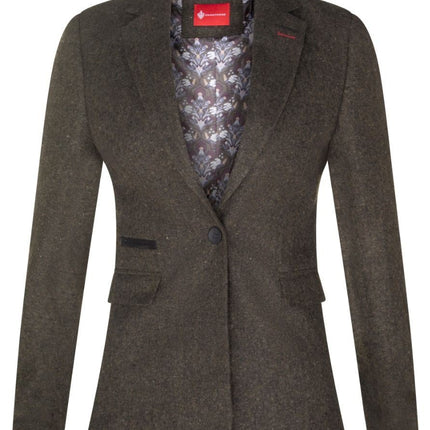 Womens 1920s Olive Green Wool Classic Retro Vintage Blazer
