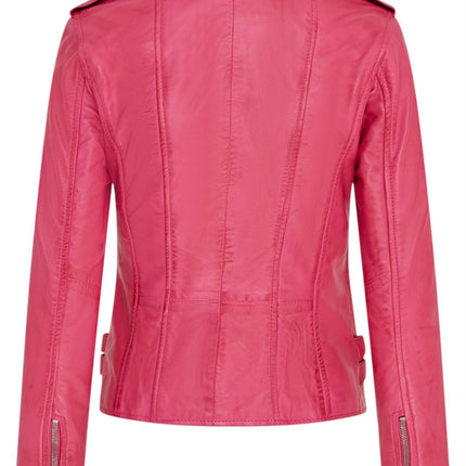 Womens Leather Brando Biker Jacket-Orlando