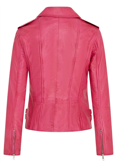 Womens Leather Brando Biker Jacket-Orlando