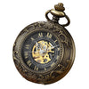 Vinatage Bronze Mechanical Alloy Skeleton Half Hunter Pocket Watch