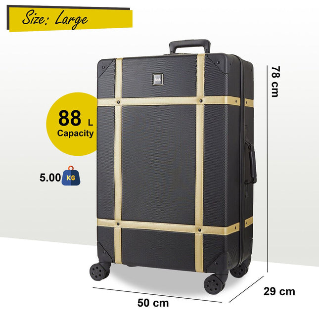 Vintage Hard Shell  Luggage Trunk Suitcase Set