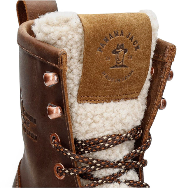 Panama Jack Women's Bark Leather Waterproof Warm Heeled Lace-Up Boots - Tibi B2