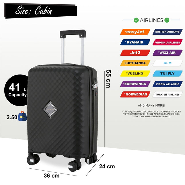 Dual 4 Wheel Robust Lightweight TSA Hard Shell Suitcase Luggage Travel Bags Set