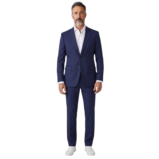 Men's Navy Tailored Fit Formal Blazer Jacket - Belmount