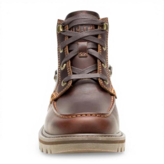 CAT (Caterpillar) Mens Tan Brown Leather Hiking Ankle Boots - Colorado Boat-Mid