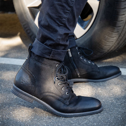 Windsorsmith Mens Black Leather Casual Chukka Ankle Desert Boots - Sebastien